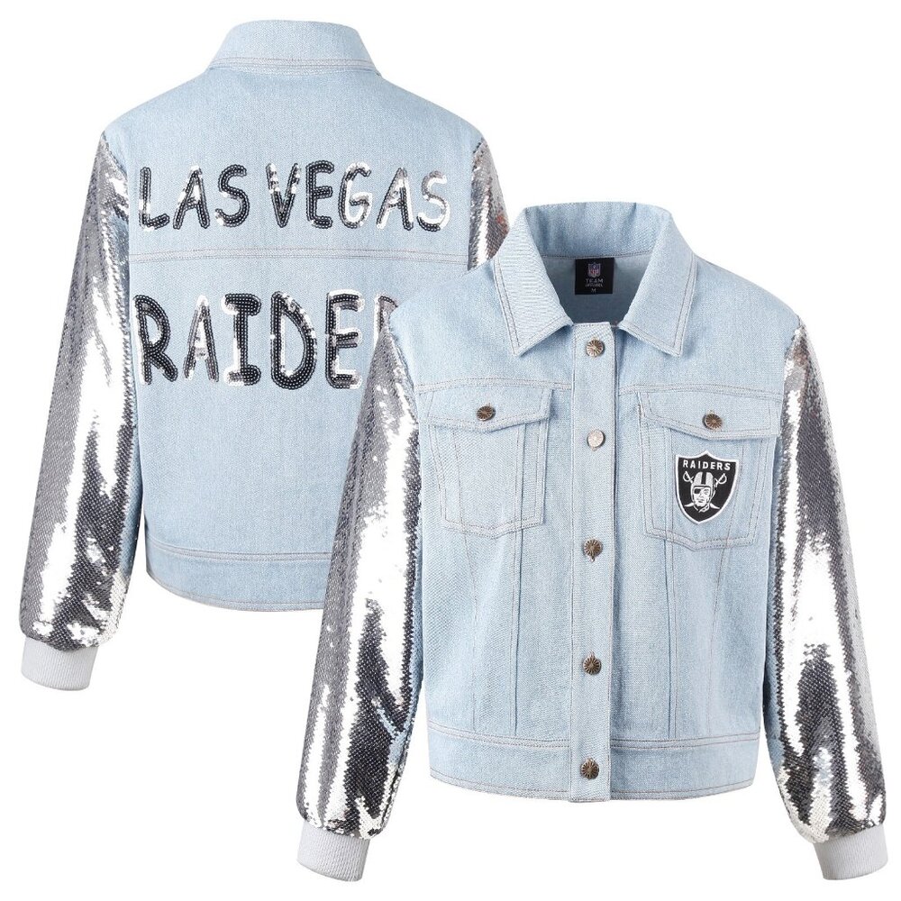 Las Vegas Raiders Denim and Sequin Jacket